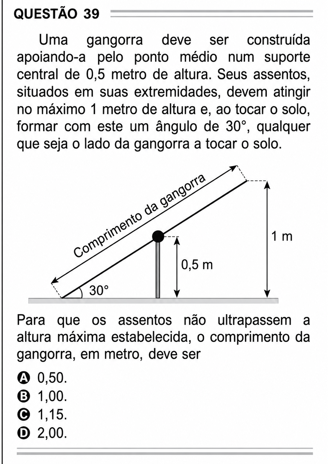 Questão Edição Ennceja 2021 de MATEMÁTICA E SUAS TECNOLOGIAS